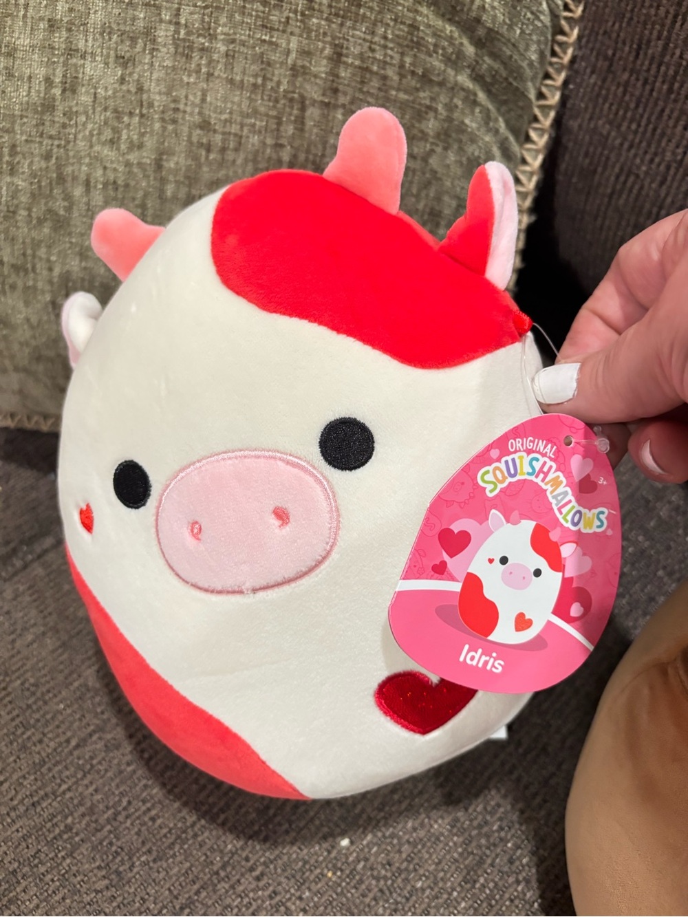 Squishmallows Idris Plush in White, Pink & Red